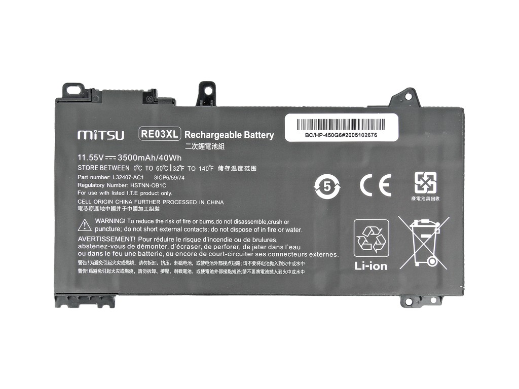 Baterija za HP 430 G6 / 450 G6, 3500mAh (40Wh), 11.55V 2