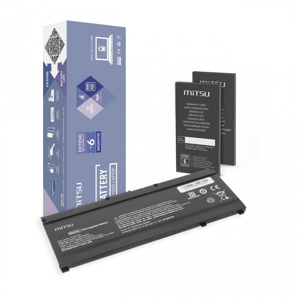 Baterija za HP Omen 15-DC (3500 mAh, 54 Wh, 15.4 V)