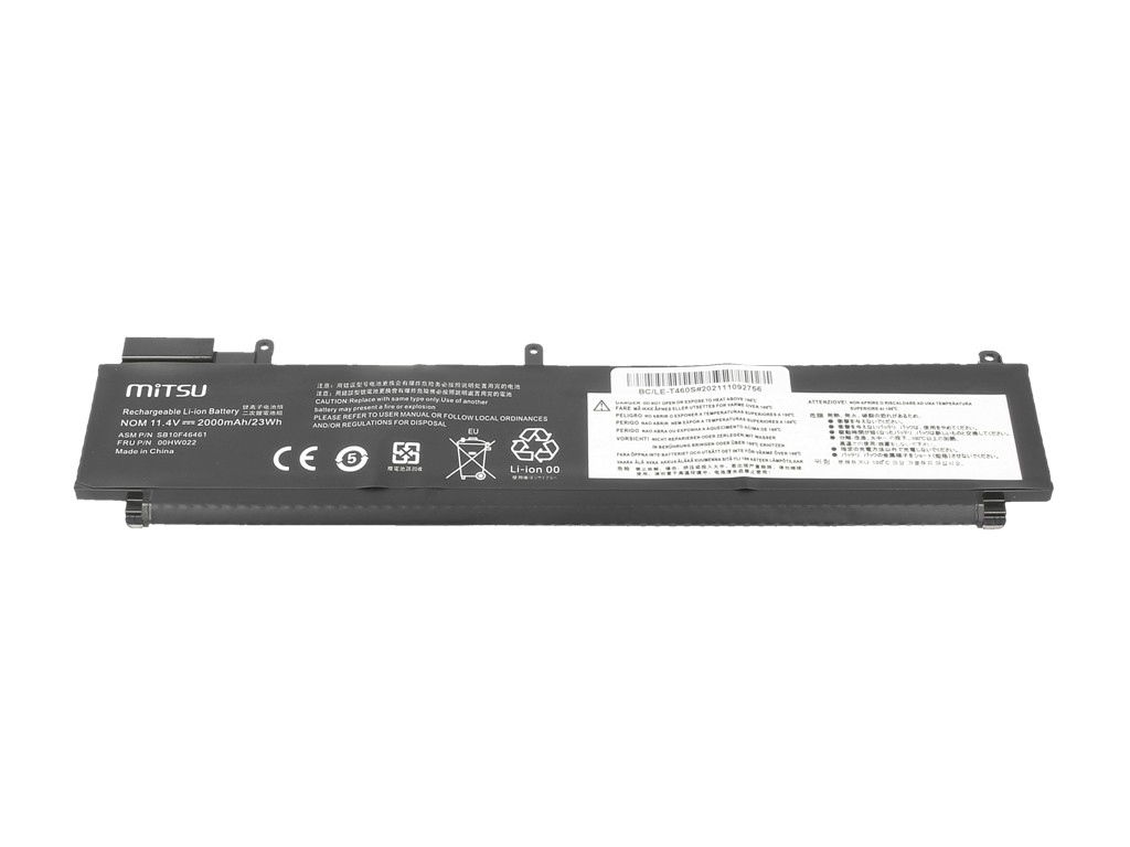 Zadnja baterija za Lenovo ThinkPad T460s, T470s (2000 mAh, 23 Wh, 11.4 V) 2