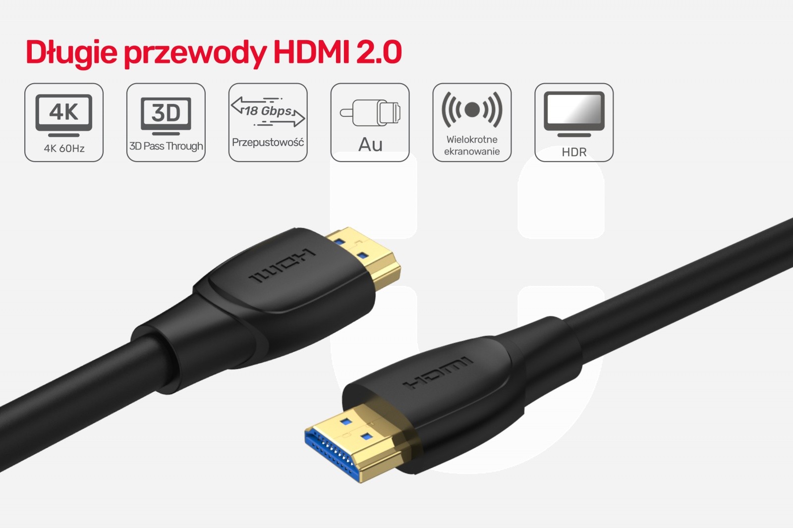 Unitek HDMI kabel High Speed 2.0, 4K, 7m (C11068BK) 4