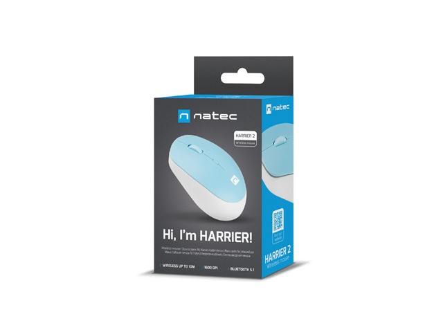 Brezžična miška Harrier 2 Bluetooth 5.1, belo-modra 6