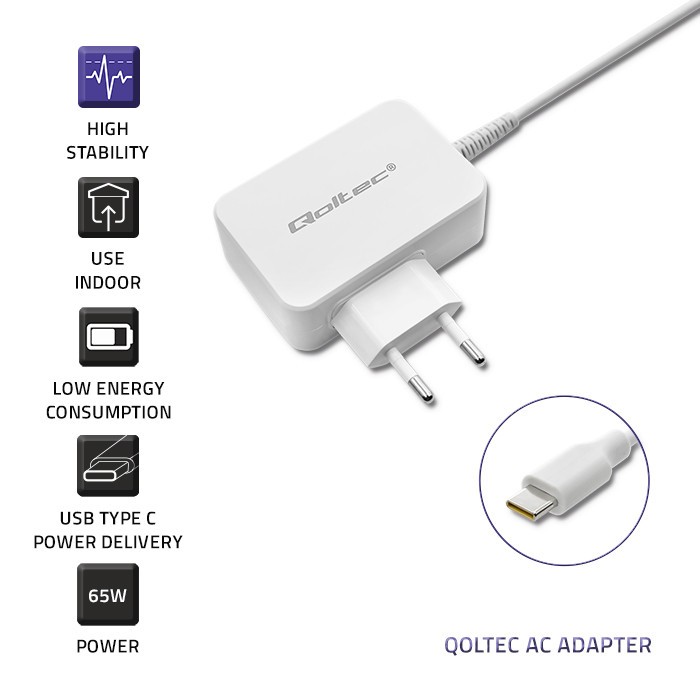 Napajalnik 65W USB-C PD Bel 2