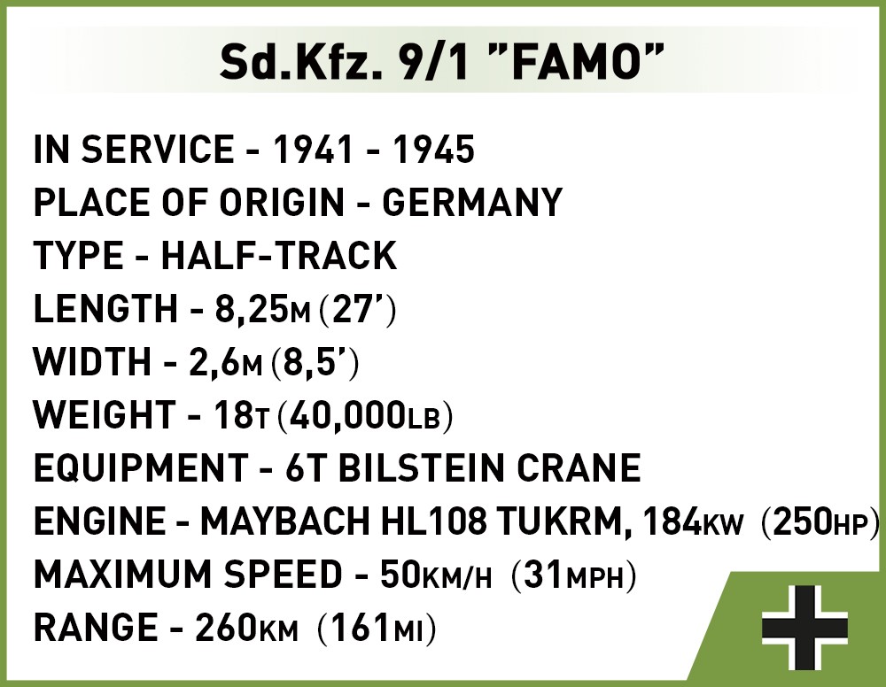Cobi Kocke Sd.Kfz. 9/1 Famo gradbeni komplet 5