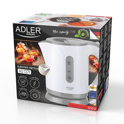Adler AD 1371g električni kuhalnik vode 0,8l - belo-siv 7