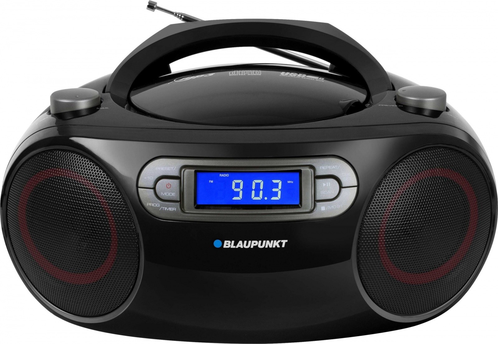 Boombox FM PLL CD/MP3/USB/AUX z uro in alarmom