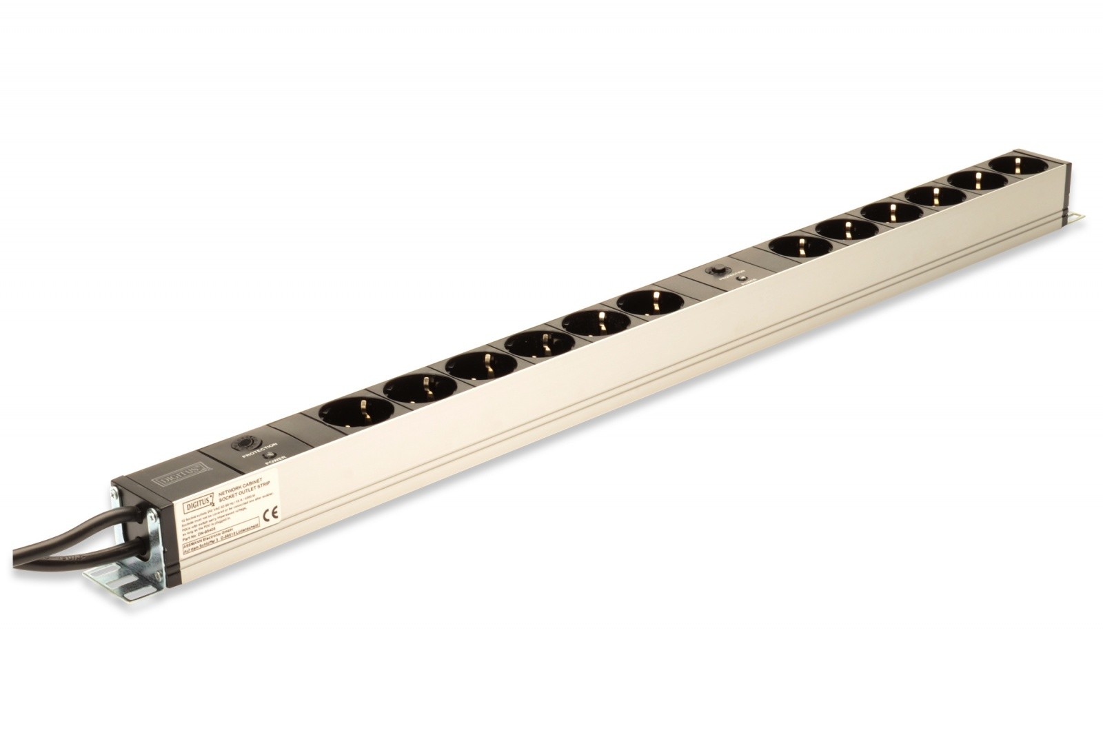 Napajalna letev 19" RACK 12x Schuko, 2x 2m vtič, 16A 4