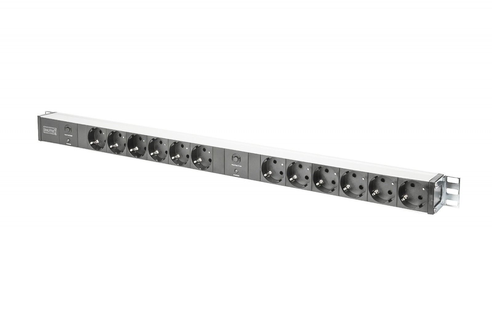 Napajalna letev 19" RACK 12x Schuko, 2x 2m vtič, 16A