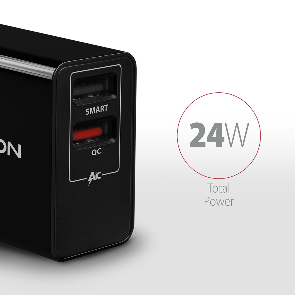 AXAGON ACU-QS24 USB polnilec QC 3.0, 2x USB-A, 24W 2
