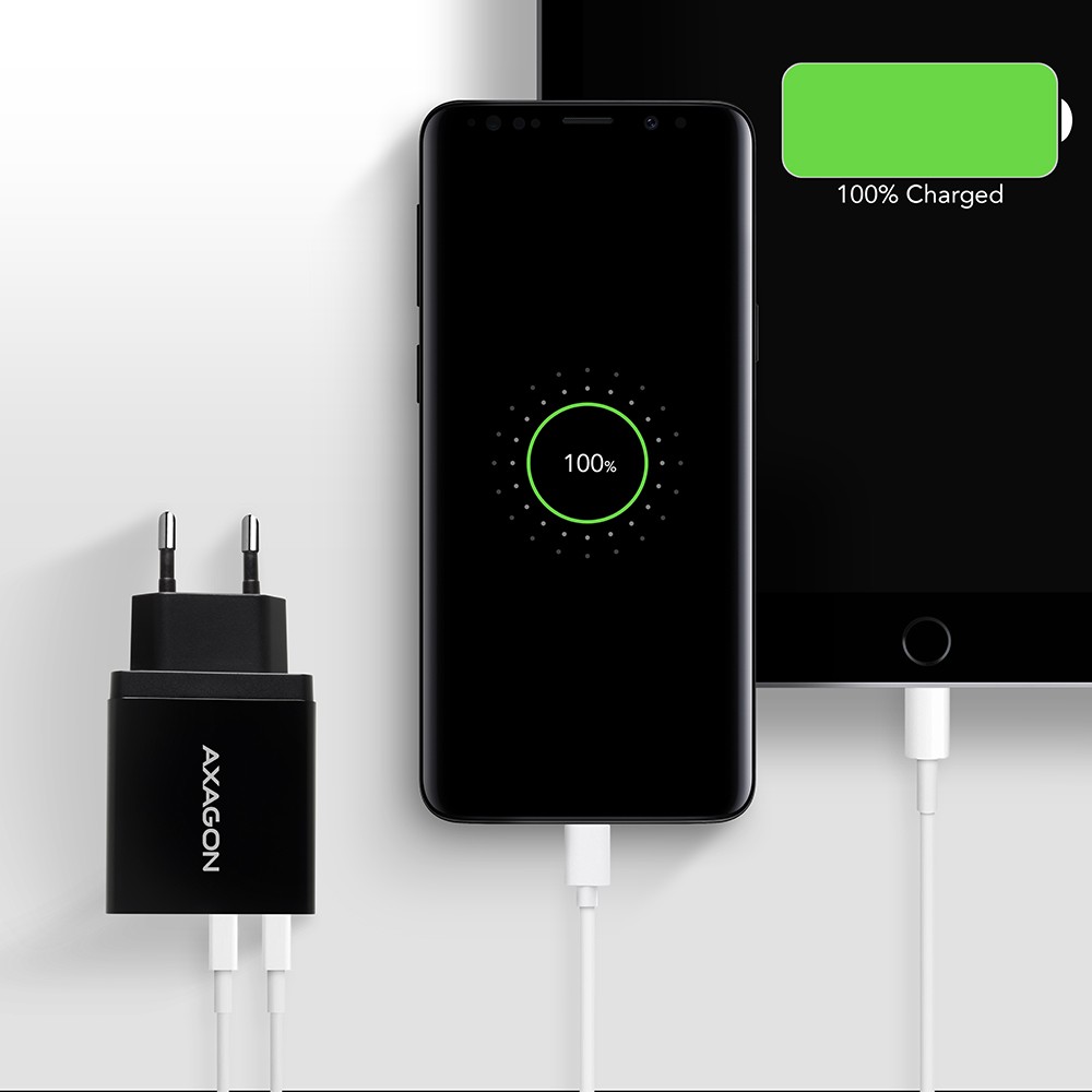 AXAGON ACU-QS24 USB polnilec QC 3.0, 2x USB-A, 24W 6