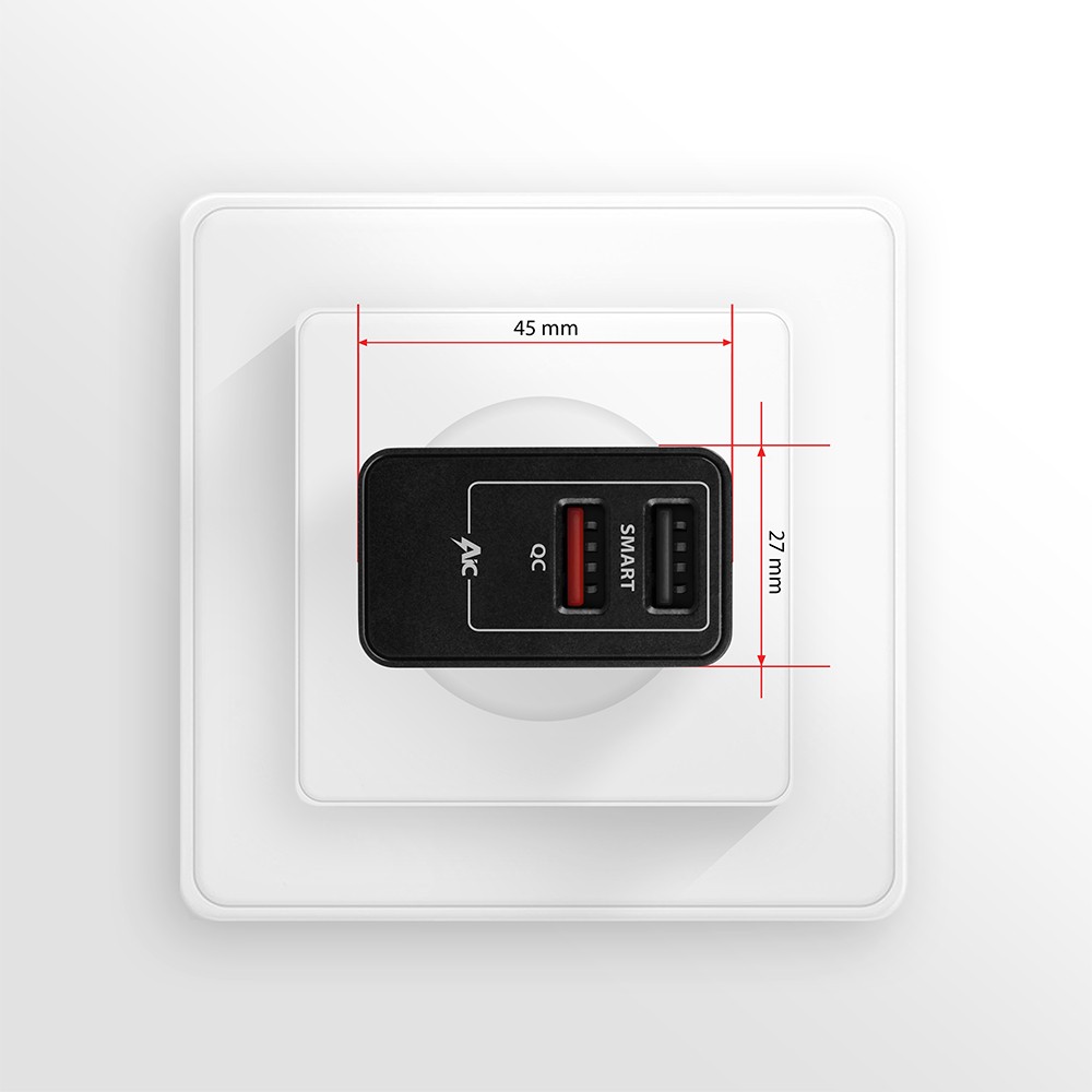 AXAGON ACU-QS24 USB polnilec QC 3.0, 2x USB-A, 24W 7