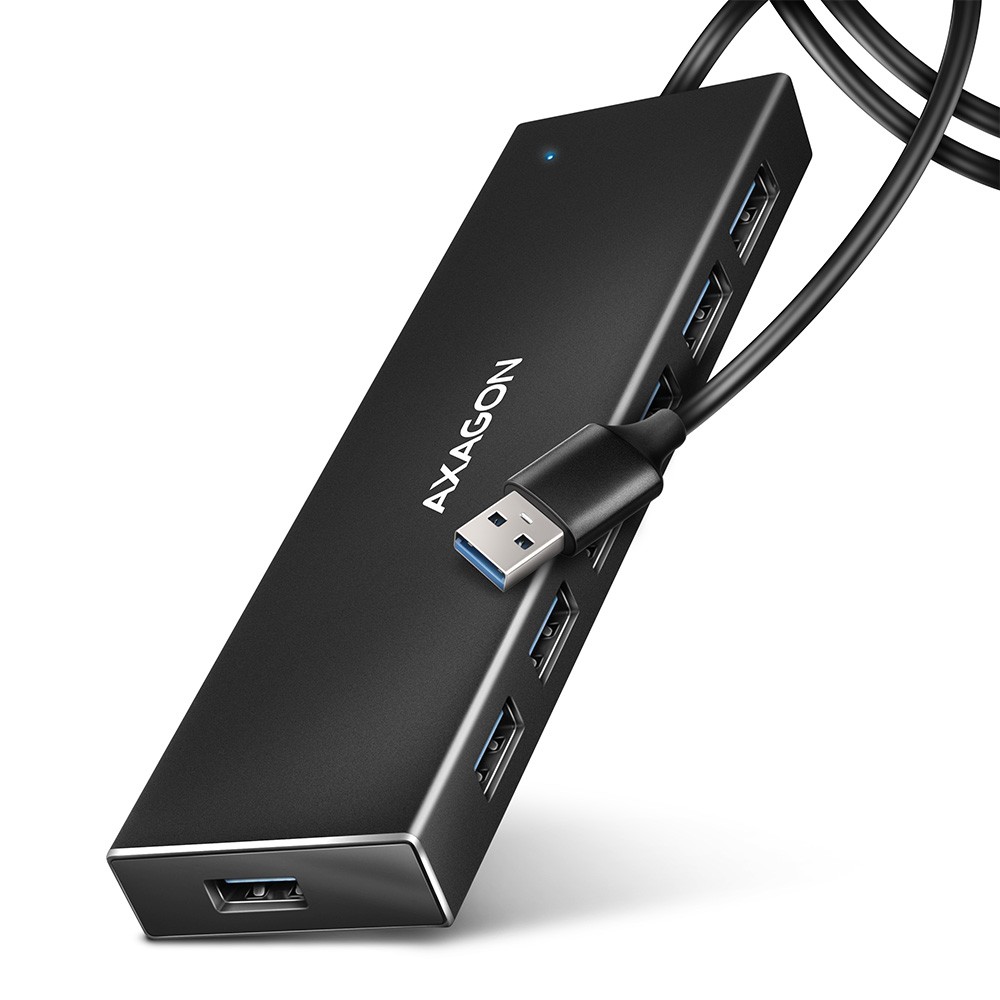 USB 3.2 HUB HUE-F7A, 7-portni, ALU FLAT, micro USB, 1m kabel