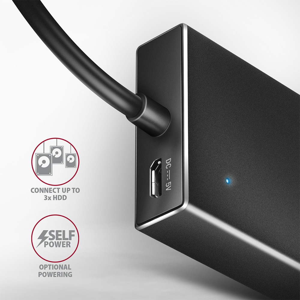USB 3.2 HUB HUE-F7A, 7-portni, ALU FLAT, micro USB, 1m kabel 5