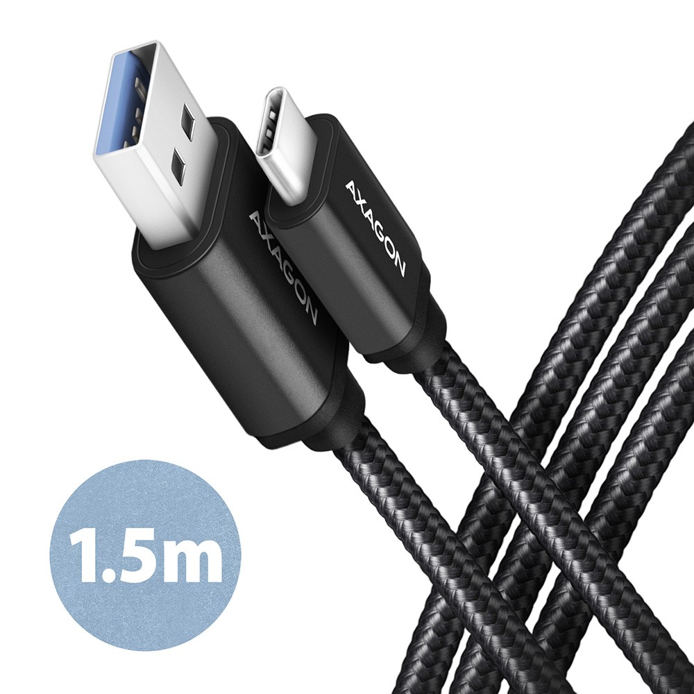 Kabel USB-C na USB-A 3.2 Gen 1, 1.5m, 3A, ALU, oplot