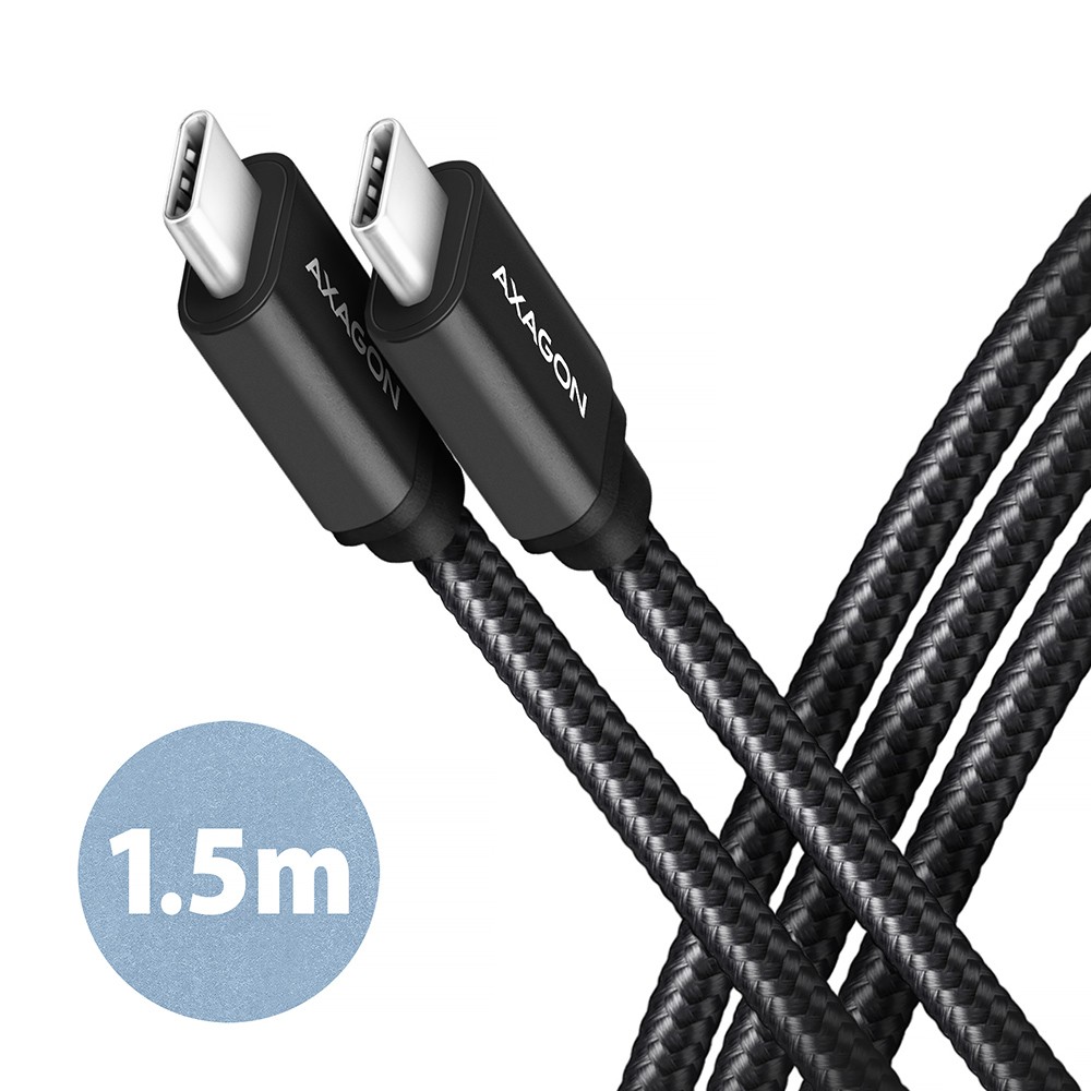 Kabel USB-C na USB-C 1.5m, PD 60W, 3A, ALU, oplot