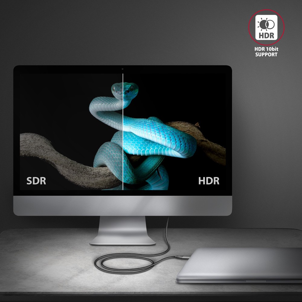 AXAGON RVC-HI2MC USB-C v HDMI 2.0 adapter, 4K/60Hz, 1.8m kabel 6