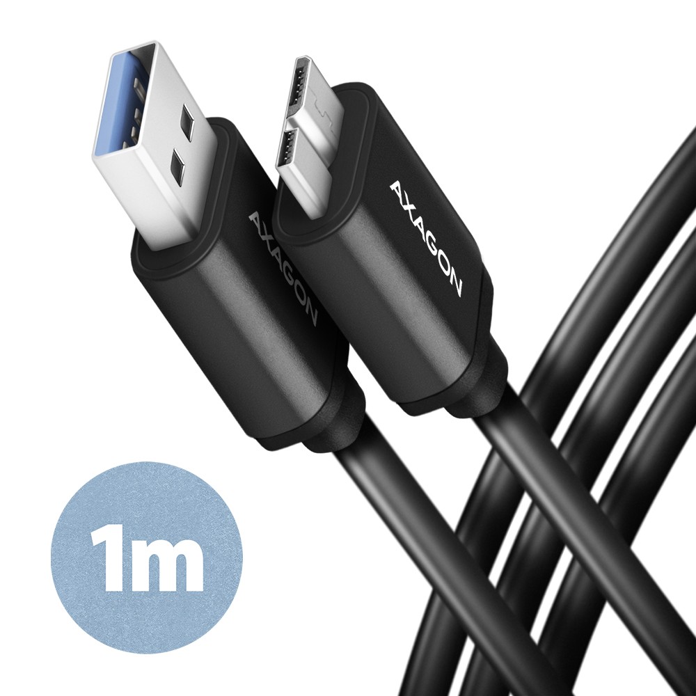Kabel Micro-B USB na USB-A 3.2 Gen 1, 1m, 3A, ALU, PVC