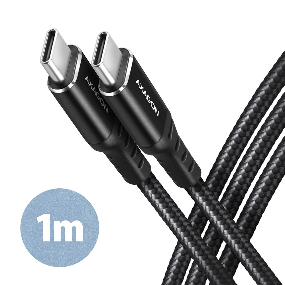 USB-C na USB-C kabel 2.0, 1m, PD 60W, 3A, ALU, oplet