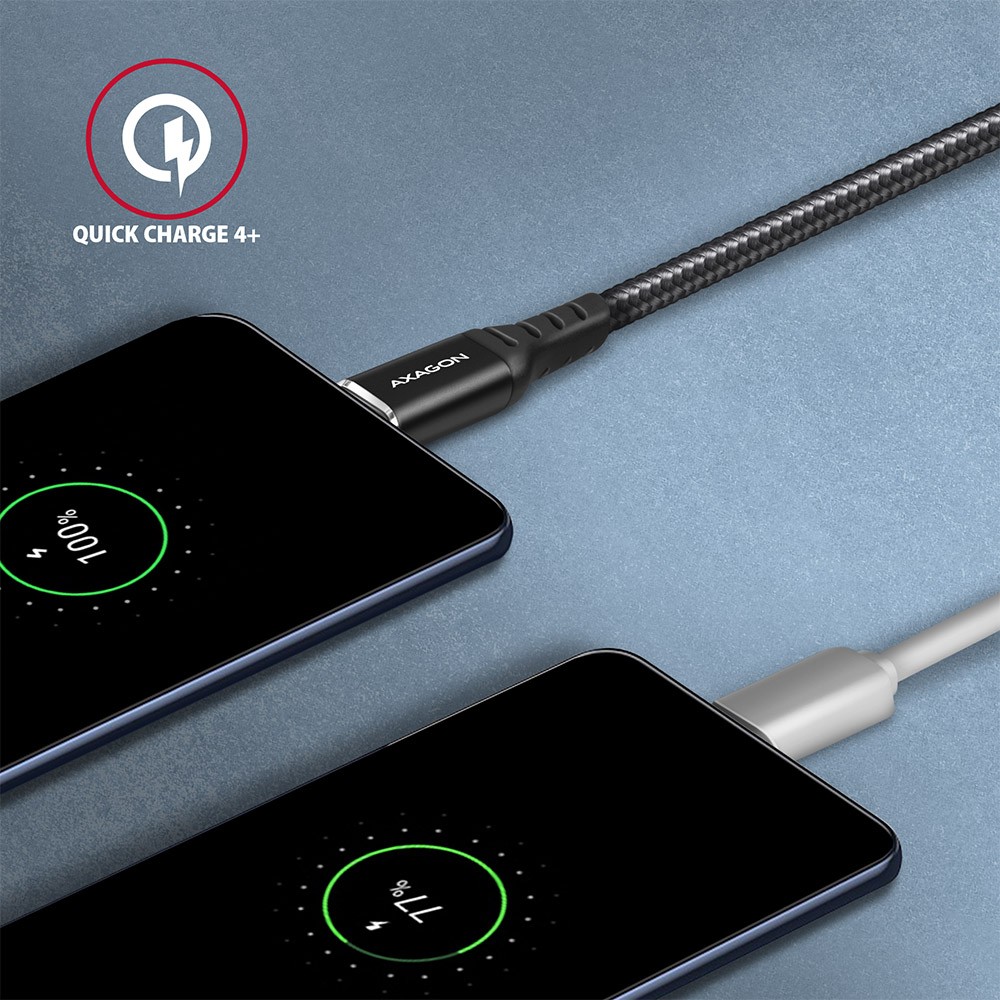 USB-C na USB-C kabel 2.0, 1m, PD 60W, 3A, ALU, oplet 6