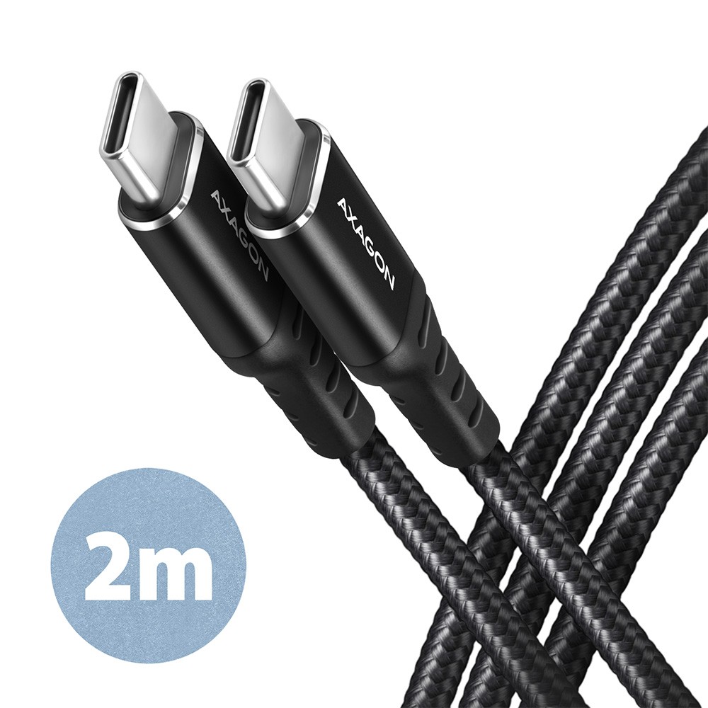 USB-C na USB-C kabel 2.0, 2m, PD 60W, 3A, ALU, oplet