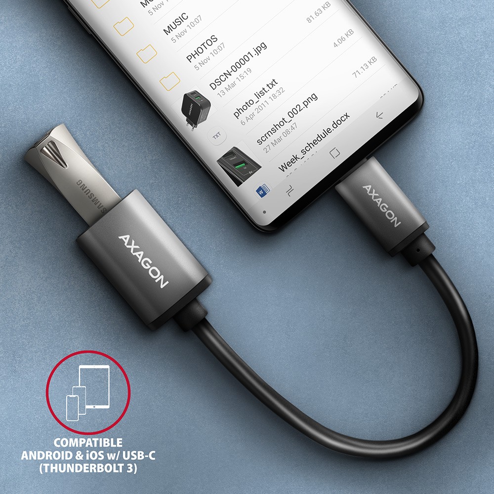 Adapter kabel USB 3.2 Gen 1 Type-C (moški) > Type-A (ženski), 0.2m, 3A 3