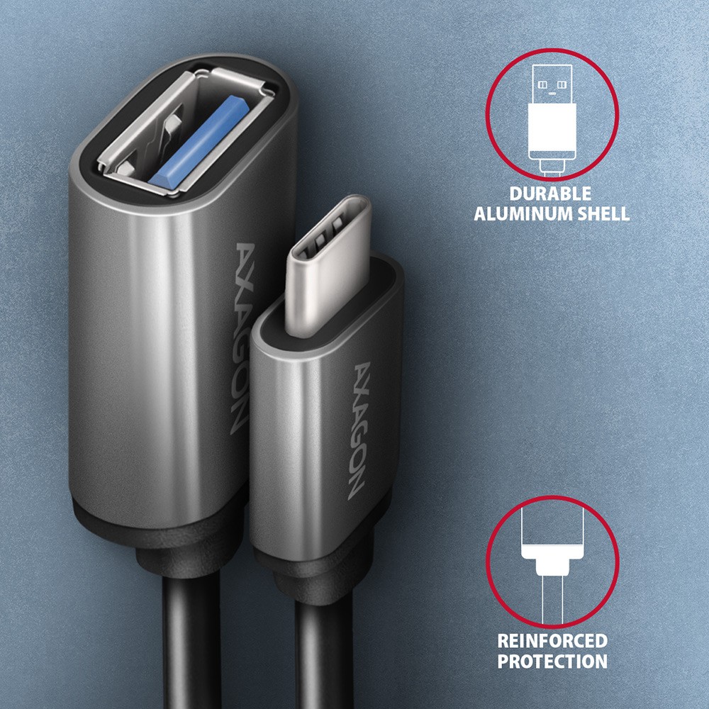 Adapter kabel USB 3.2 Gen 1 Type-C (moški) > Type-A (ženski), 0.2m, 3A 5
