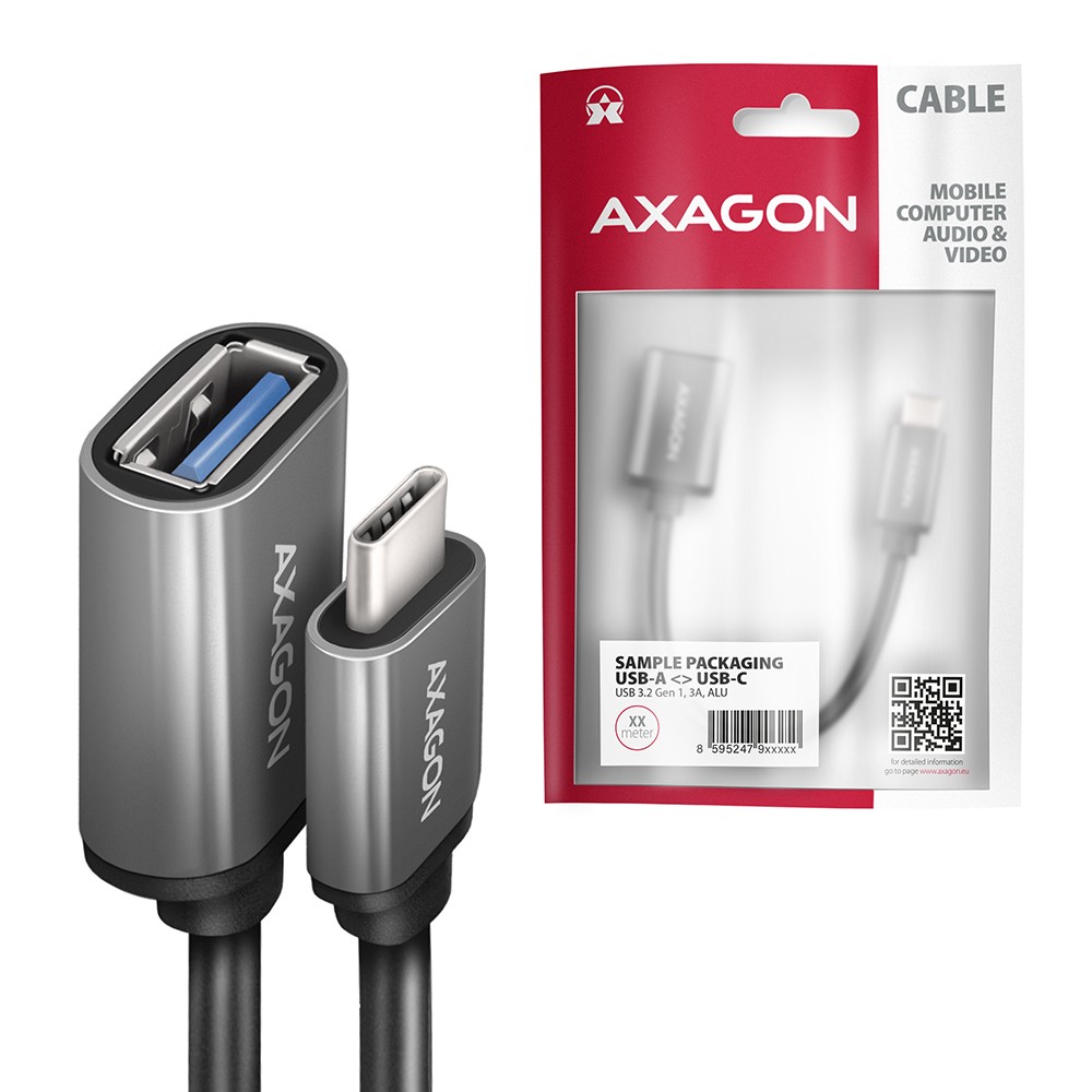 Adapter kabel USB 3.2 Gen 1 Type-C (moški) > Type-A (ženski), 0.2m, 3A 8
