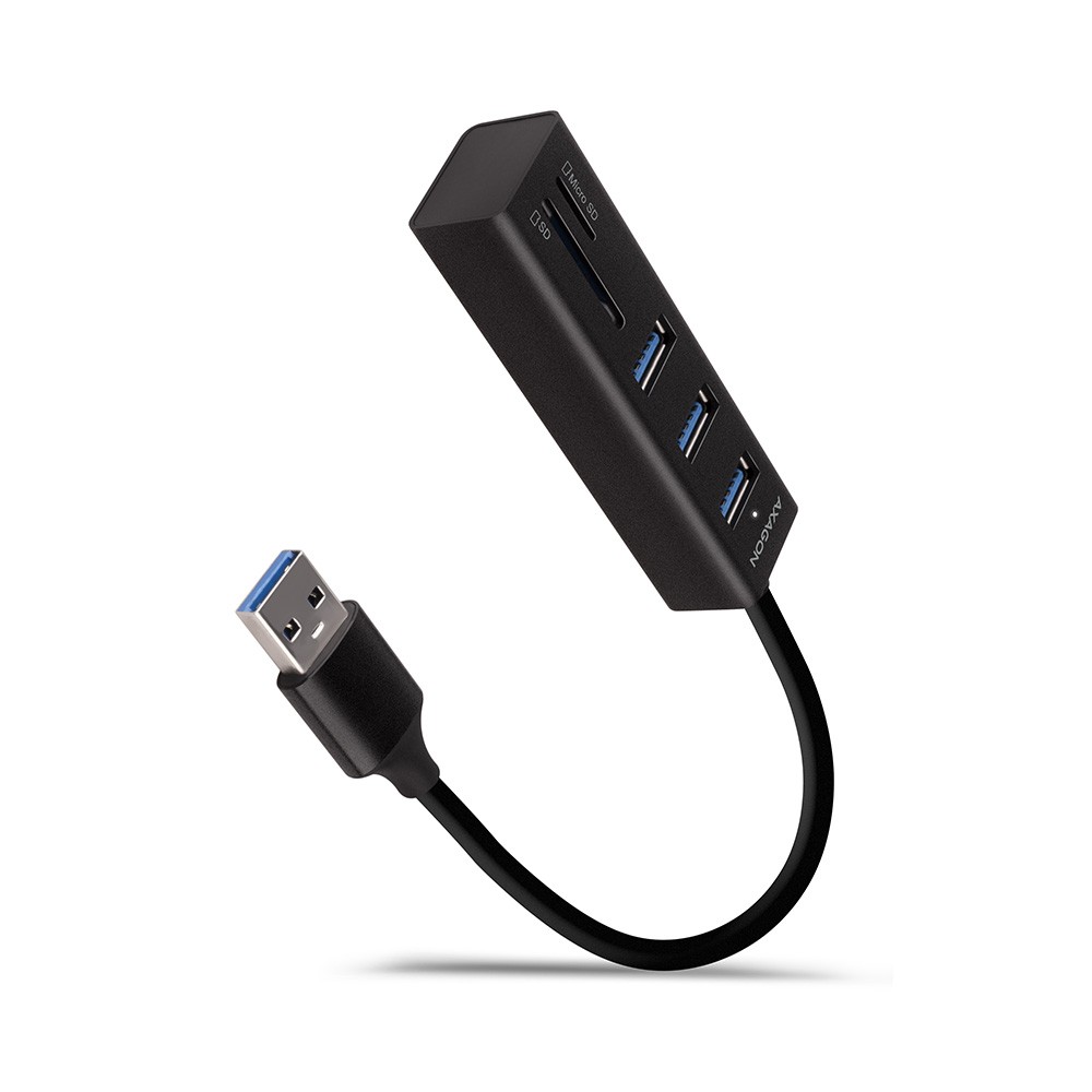 Večvratni USB-A hub (3x) + SD/microSD, USB 3.2 Gen 1, kovinski, 20cm kabel