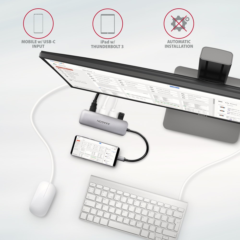 Večvratni USB hub (3x USB-A) + HDMI + SD/microSD, USB-C 3.2 Gen1 5