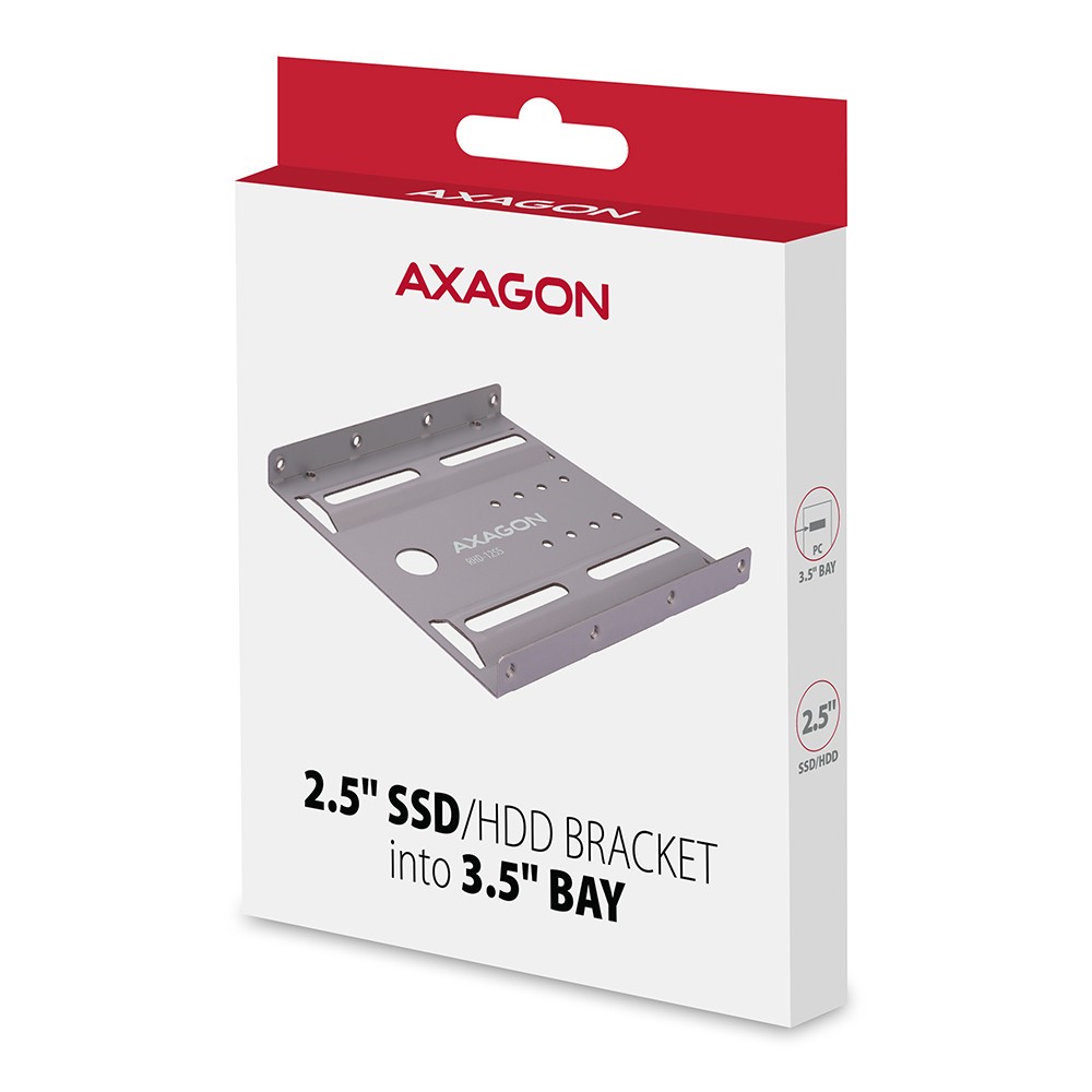 AXAGON RHD-125S nosilec za 2.5" pogon v 3.5" ležišču, siv 6