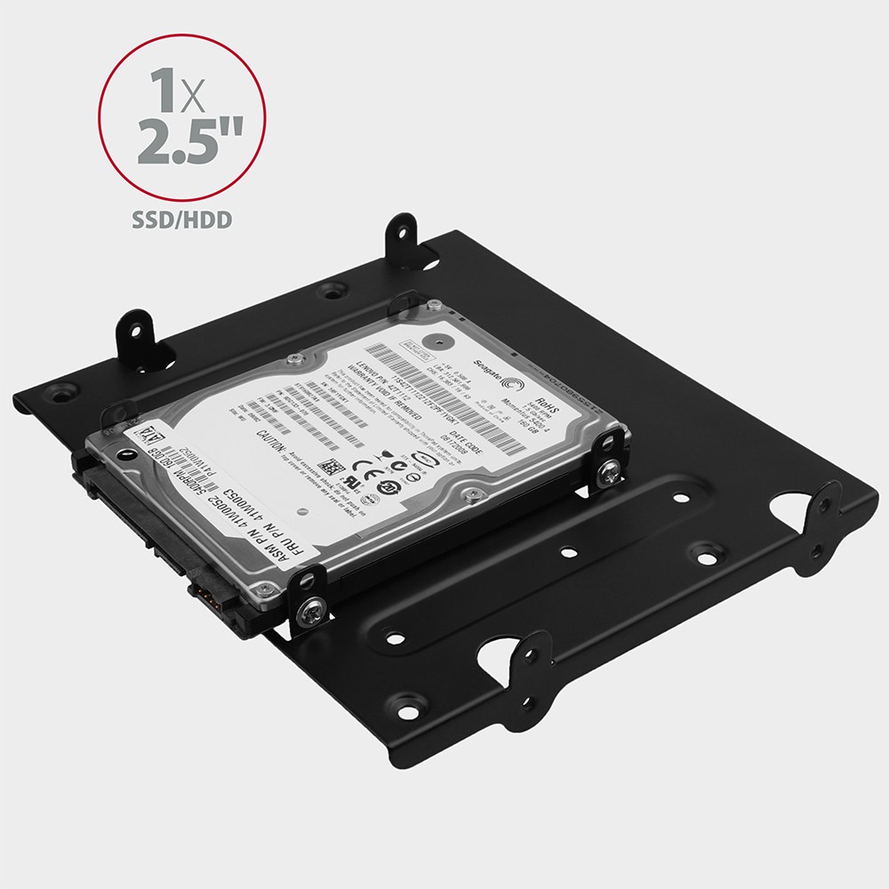 Kovinski nosilec za 4x 2.5" HDD/SSD v 5.25" režo, črn 2