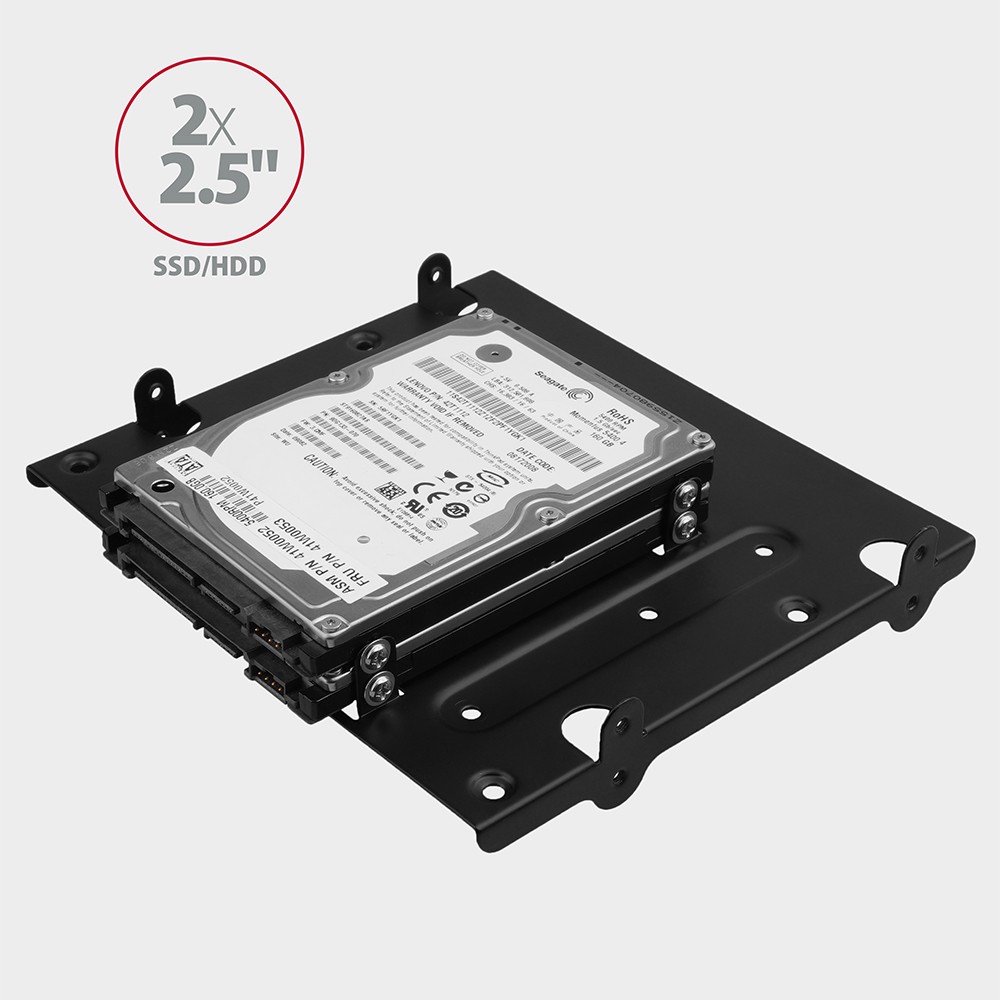 Kovinski nosilec za 4x 2.5" HDD/SSD v 5.25" režo, črn 3