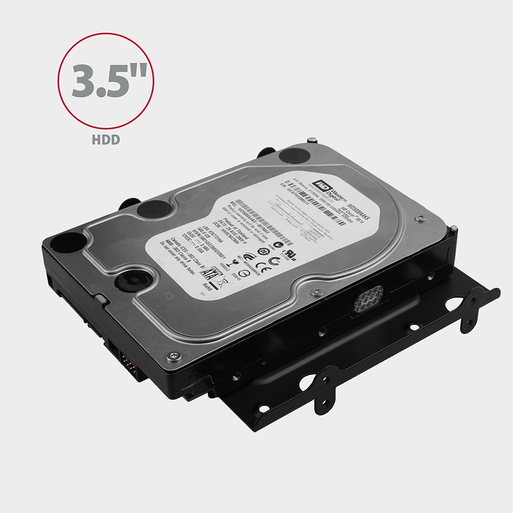 Kovinski nosilec za 4x 2.5" HDD/SSD v 5.25" režo, črn 5