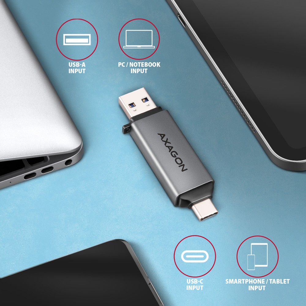 Zunanji čitalnik kartic USB 3.2 Gen 1 Type-C + Type-A, SD/microSD 4