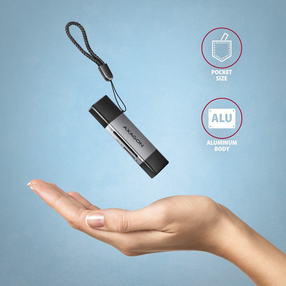 Zunanji čitalnik kartic USB 3.2 Gen 1 Type-C + Type-A, SD/microSD 6
