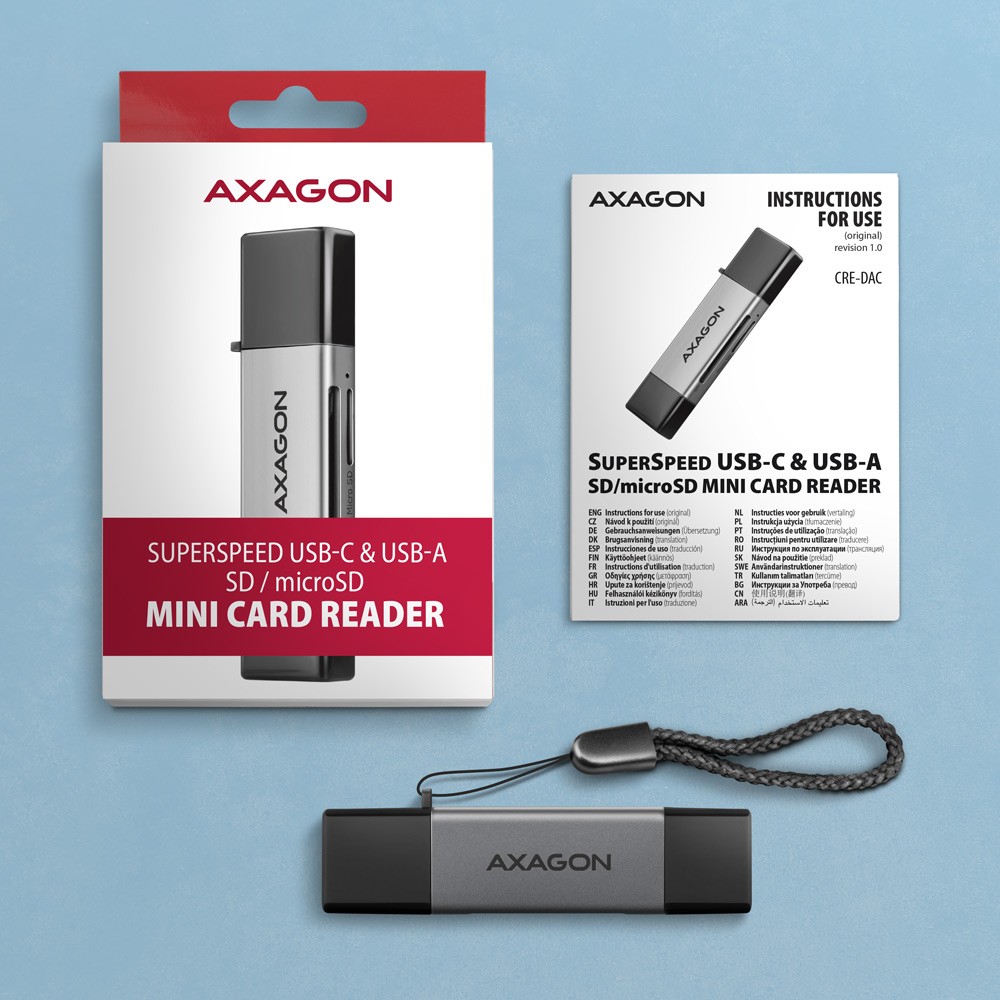 Zunanji čitalnik kartic USB 3.2 Gen 1 Type-C + Type-A, SD/microSD 7