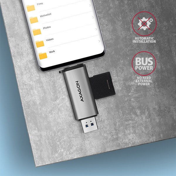 Zunanji čitalnik kartic USB 3.2 Gen 1 Type-C + Type-A, SD/microSD 6