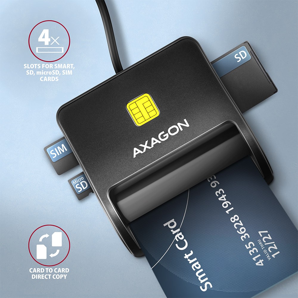 Čitalnik kartic CRE-SM3SD: ID, SD/microSD, SIM, USB 3