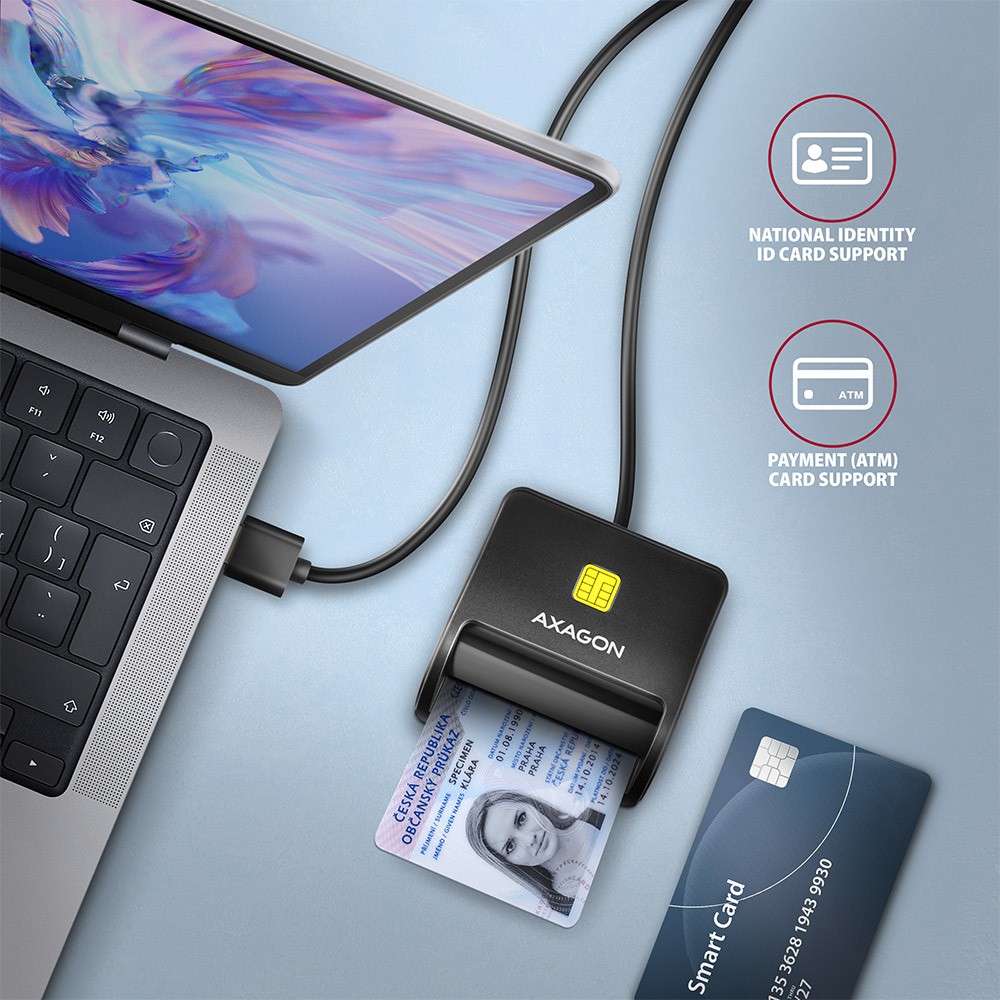 Čitalnik kartic CRE-SM3SD: ID, SD/microSD, SIM, USB 4