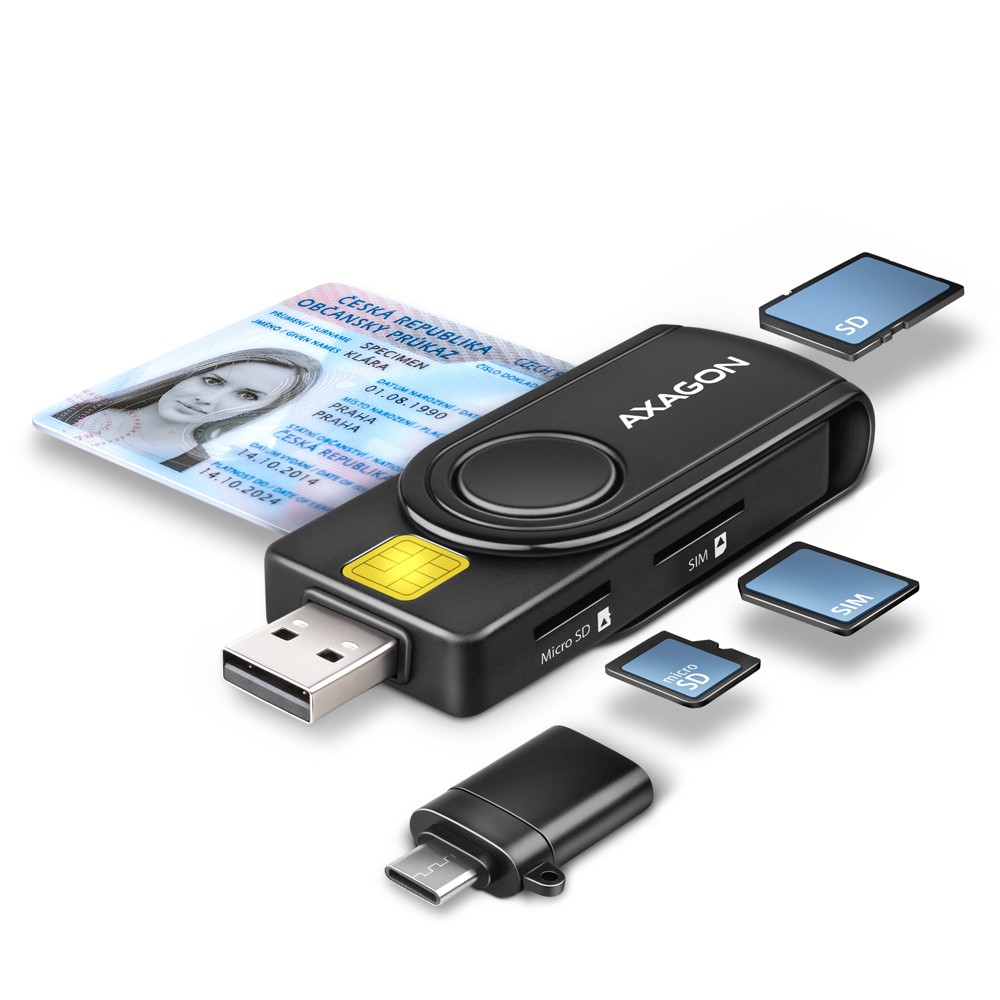 PocketReader čitalnik kartic: ID, SD/microSD, SIM, USB