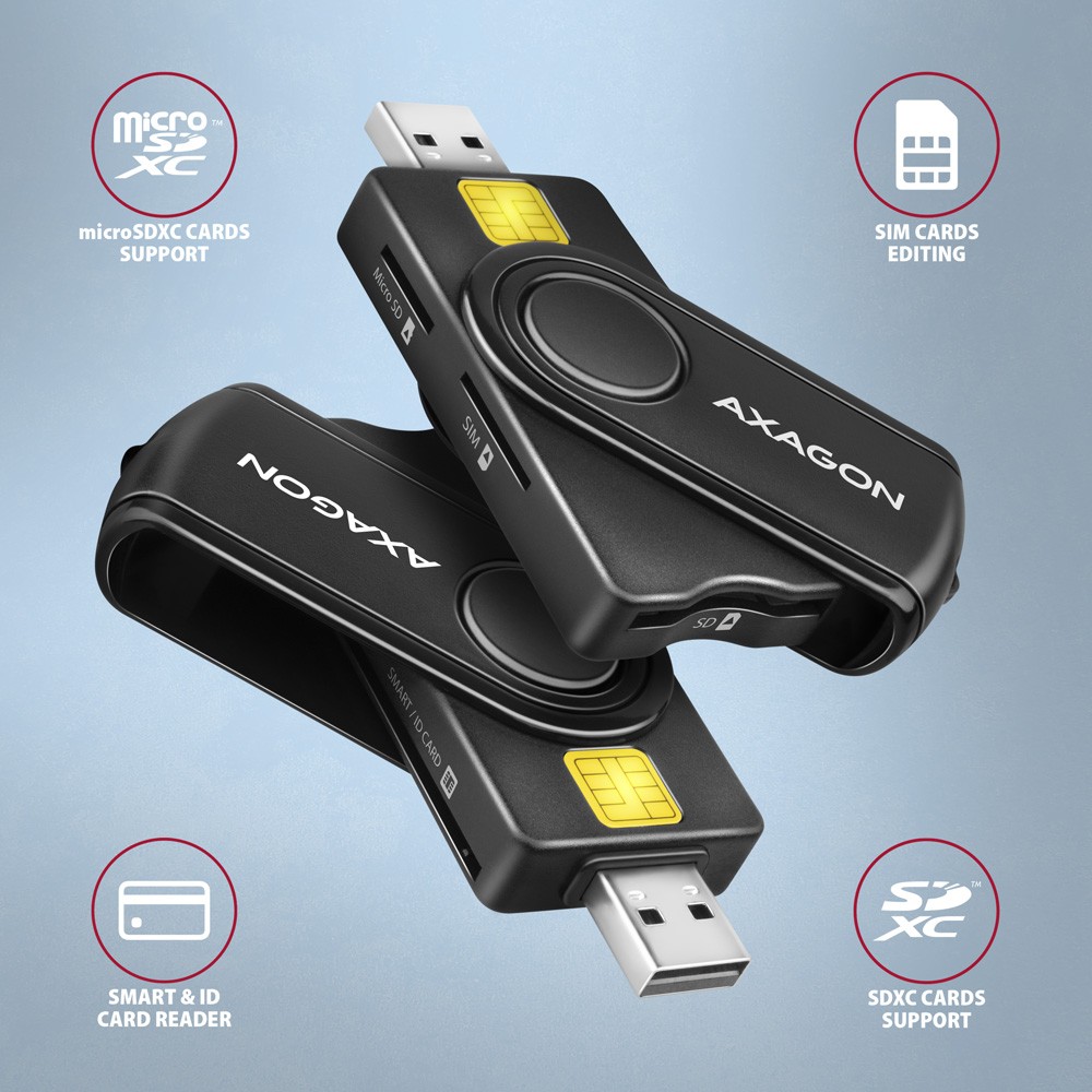 PocketReader čitalnik kartic: ID, SD/microSD, SIM, USB 2