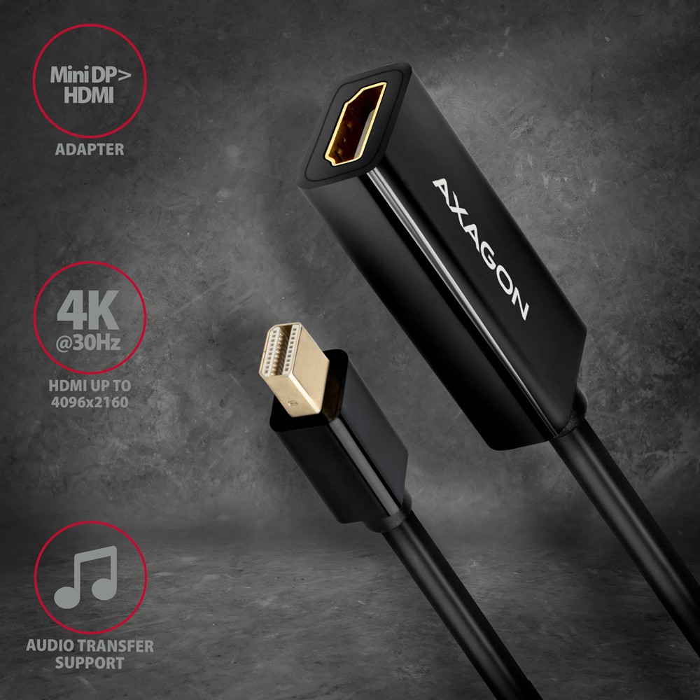 AXAGON RVDM-HI14N Aktivni pretvornik Mini DisplayPort v HDMI 1.4 2