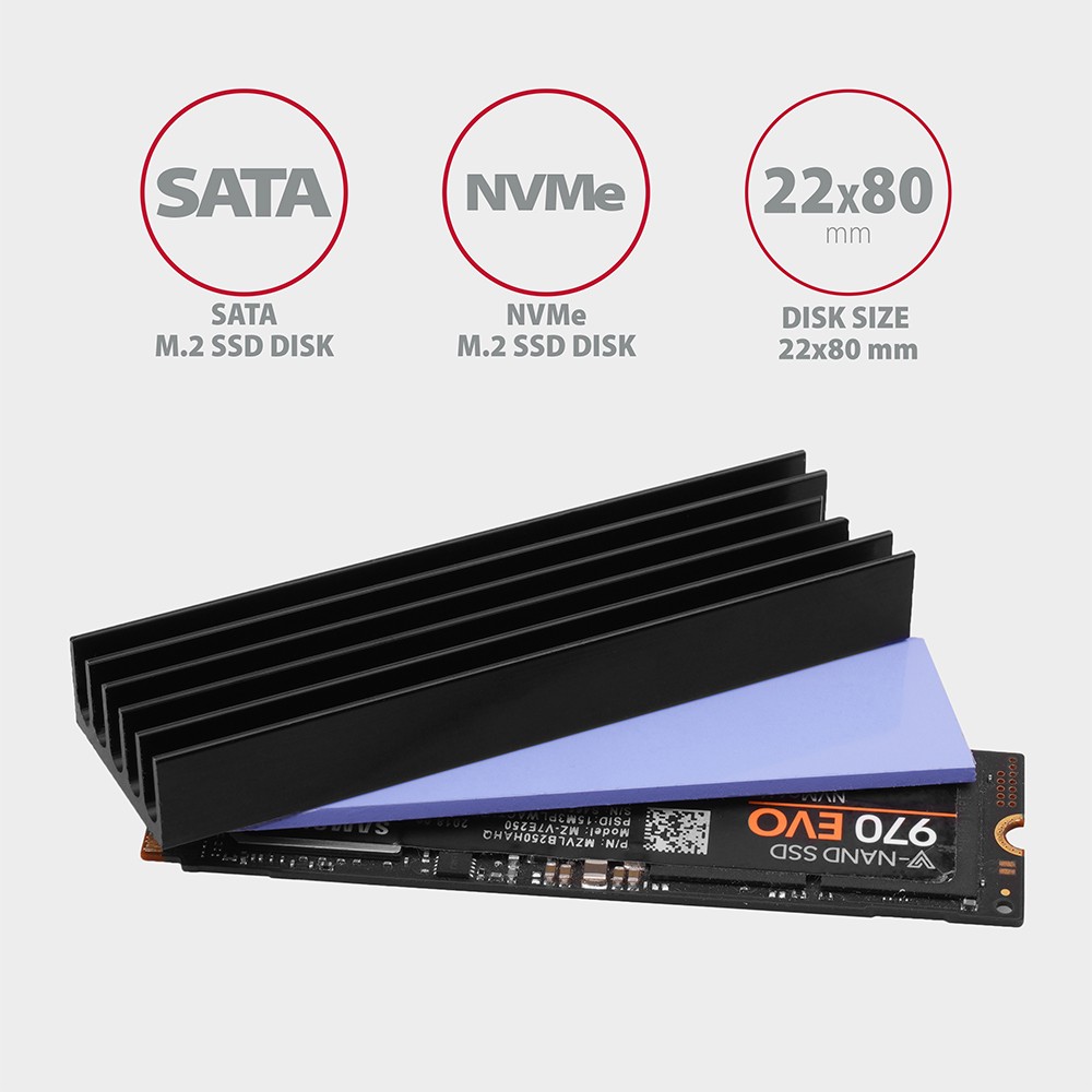 Pasivni hladilnik za M.2 SSD 10mm 3