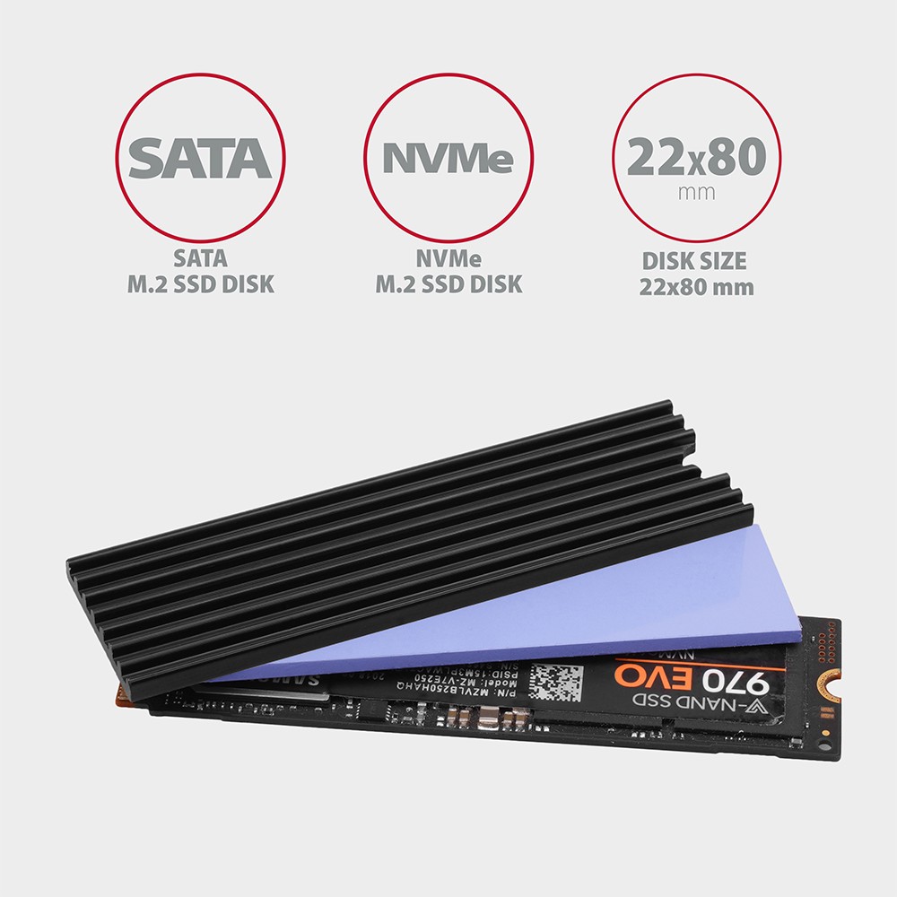 Pasivni hladilnik za M.2 SSD 3mm 3