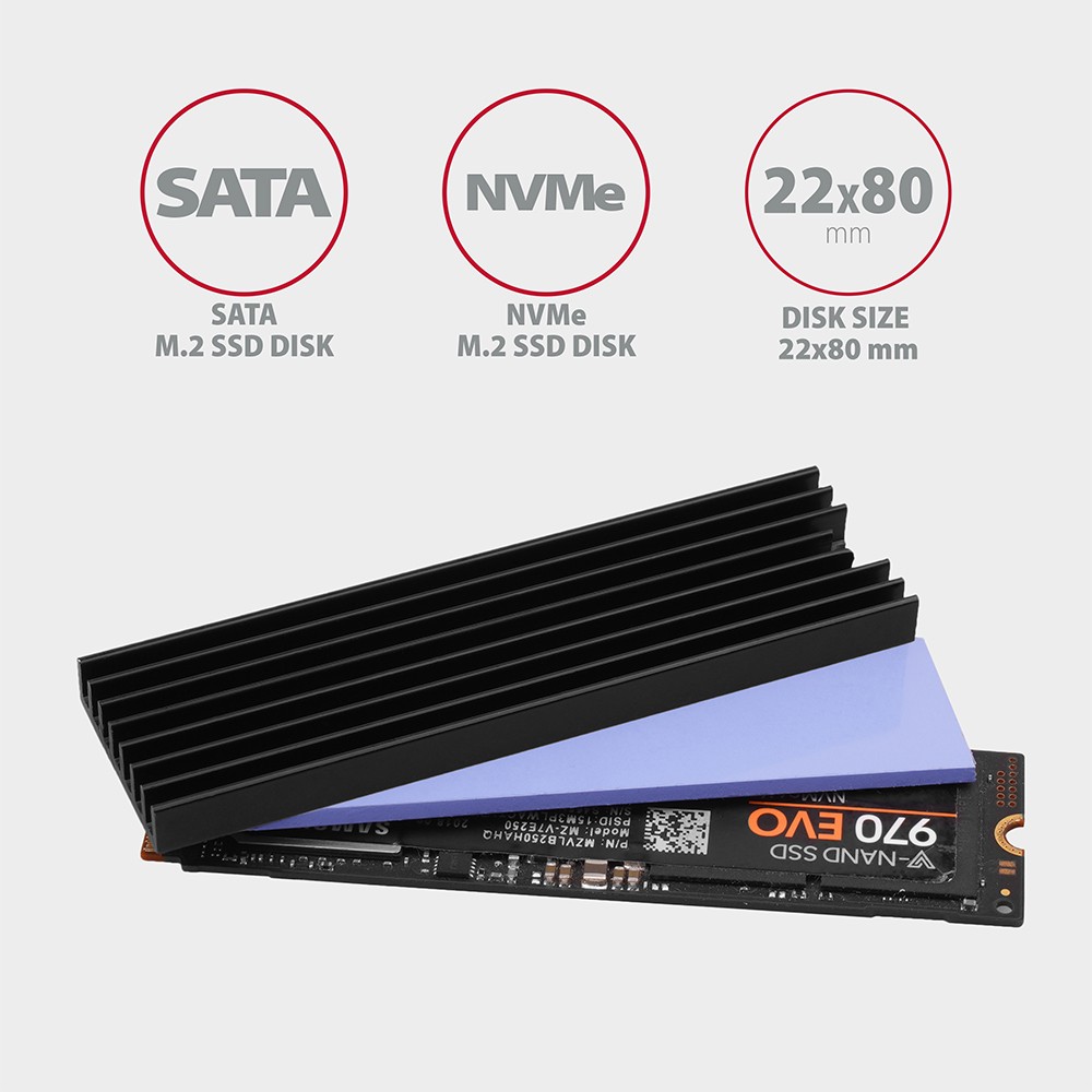Pasivni hladilnik za M.2 SSD 6mm 3