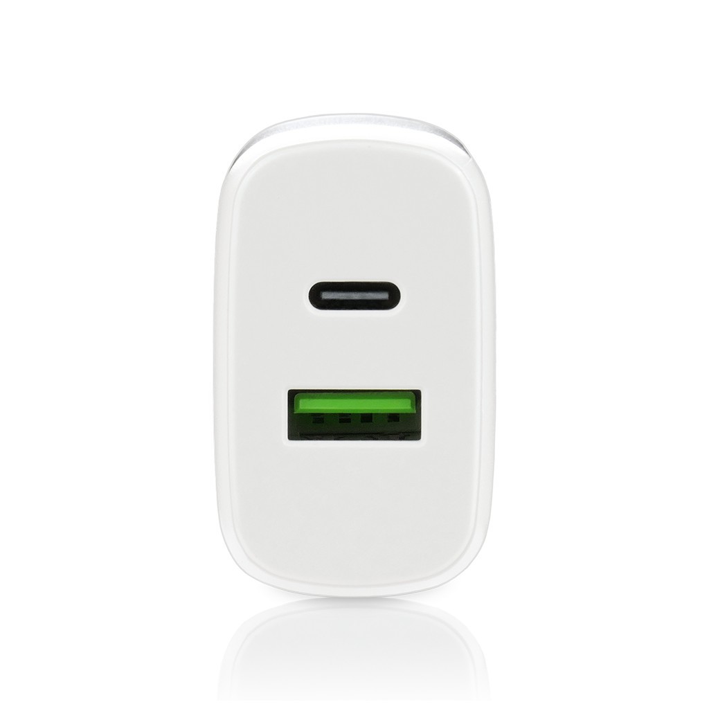 USB/USB-C polnilnik QC3.0, 25W, bela 2