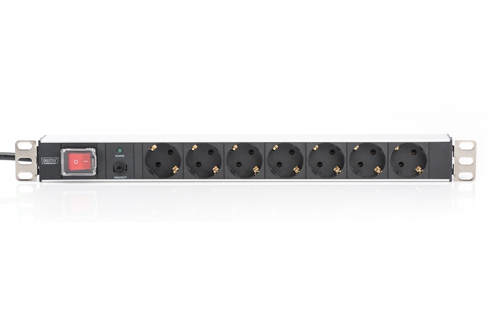 PDU napajalna letev 19" Rack, 7x Schuko vtičnice, 2m, 16A, aluminij 3