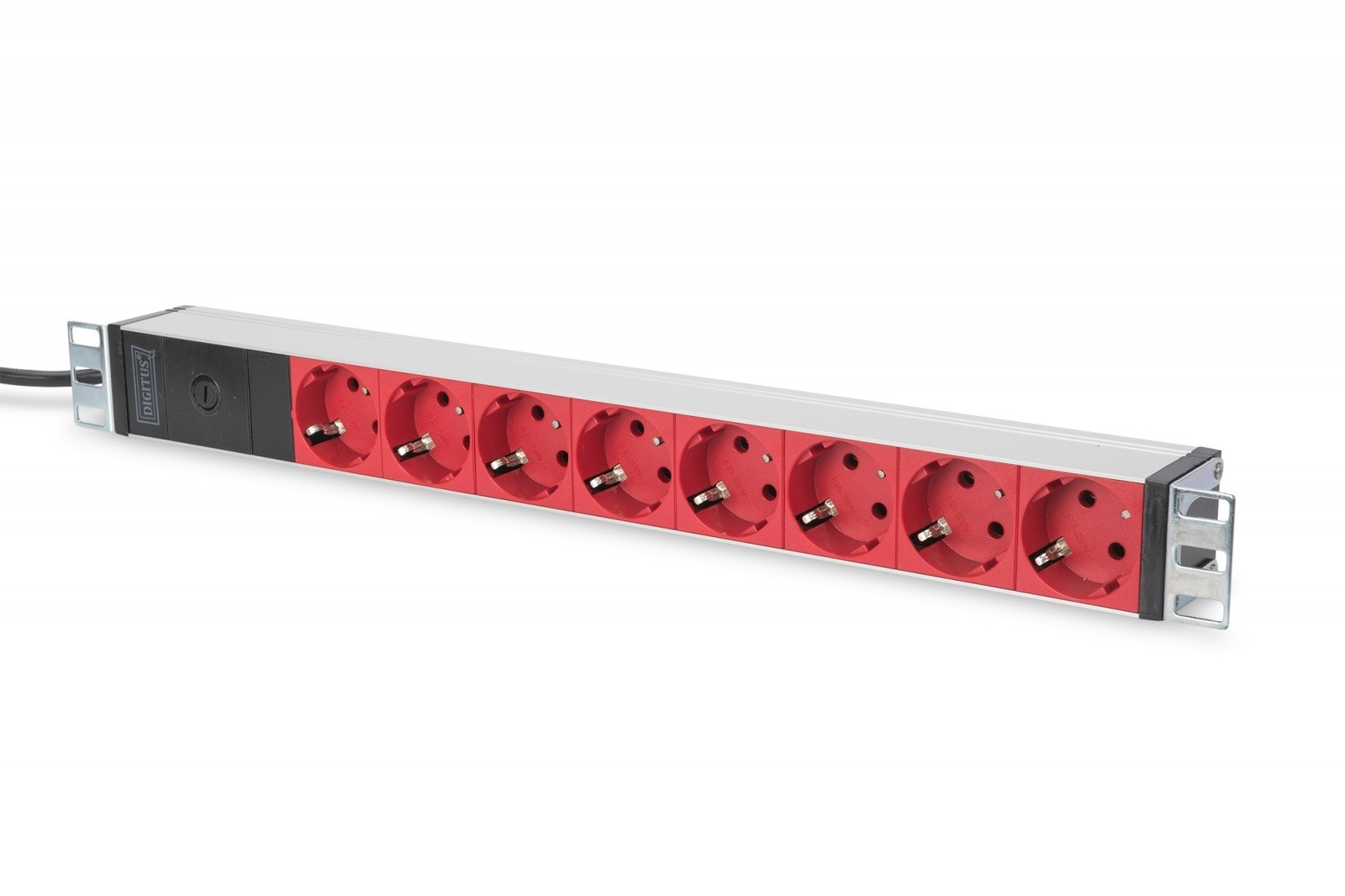 PDU 19" napajalna letev, aluminijasta, 8x Schuko, 2m kabel, C14 vtič