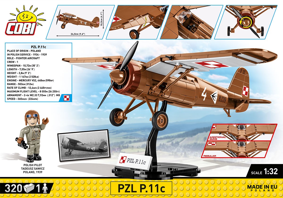 Cobi Kocke PZL P.11c (set) 2