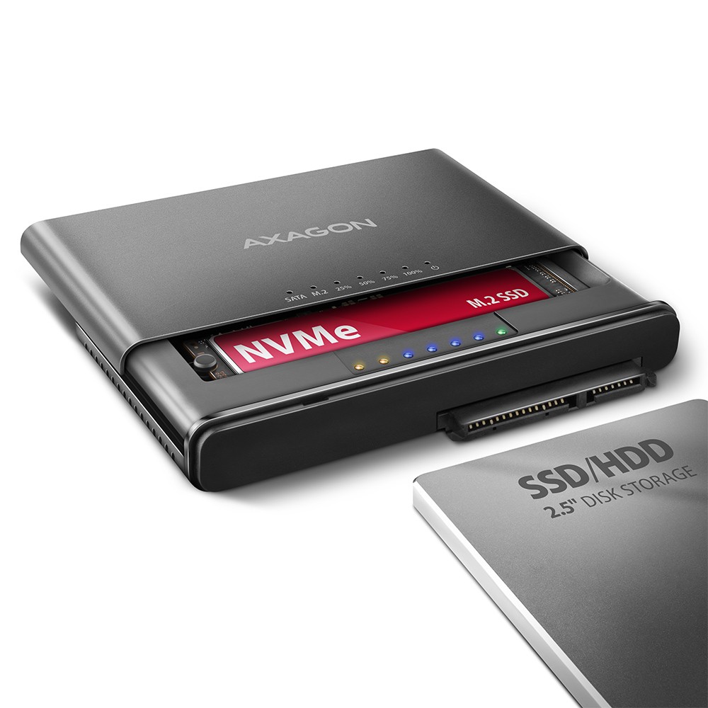 Axagon ADSA-CC klonirni master za SSD/HDD, USB-C 10Gbps, črn 2