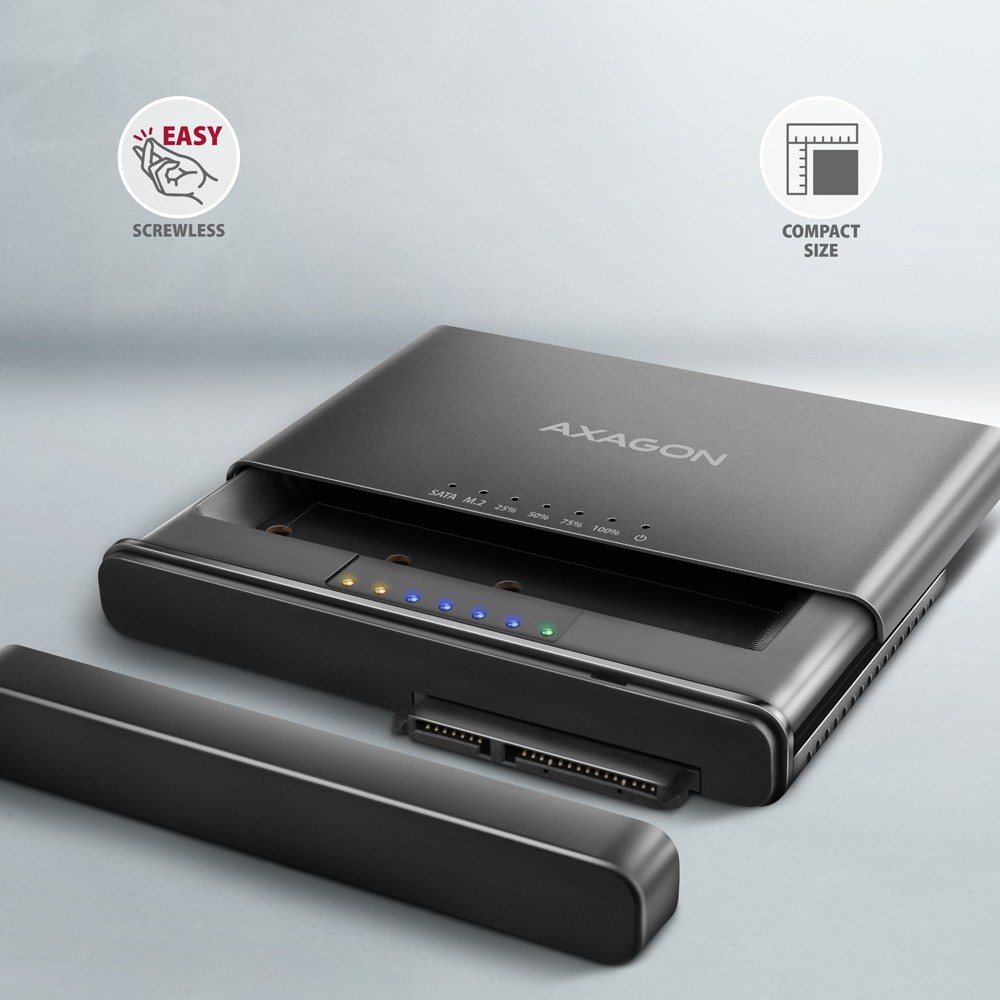 Axagon ADSA-CC klonirni master za SSD/HDD, USB-C 10Gbps, črn 3